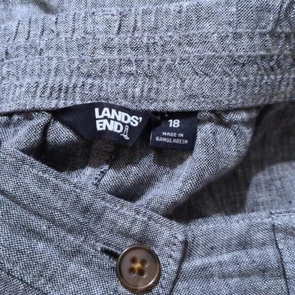 Lands' End 100% Linen Midi Skirt Chambray Size 18 - Picture 5 of 5